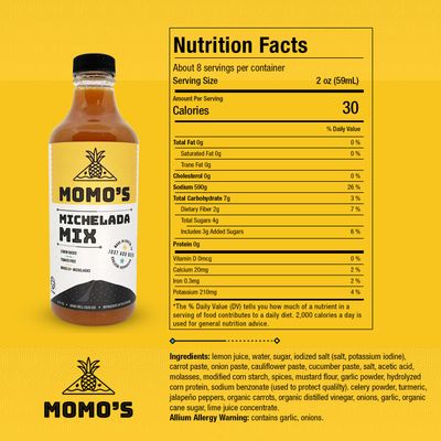 Momo's Michelada Mix - Tomato-Free, Vegan, and Gluten-Free (16 Fl Oz) - Experience Refreshment with MOMO'S Lemon-Based Michelada - A Central American Classic - Simply Refreshing Fiesta in a Bottle
