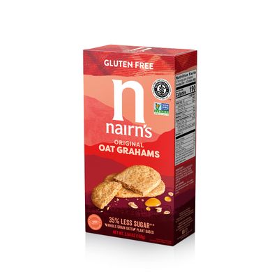 Nairn&#39;s Gluten-Free Original Oat Grahams - Healthy, Tasty and Safe for Celiacs. Perfect On-the Go Snack. High Fiber, No Artificial Colors, Flavors, or Preservatives, 5.64oz