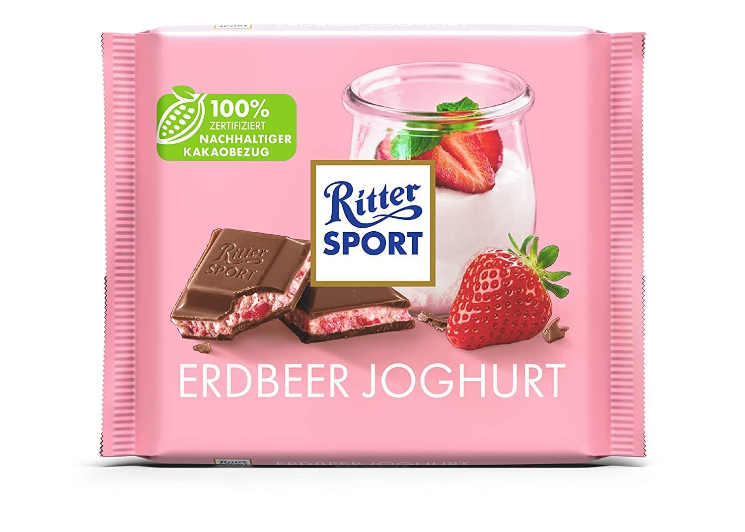 Ritter Sport Chocolate | Ritter Sport Strawberry Yogurt | Ritter Chocolate | German Chocolate Bars | 3,5 Ounce Total