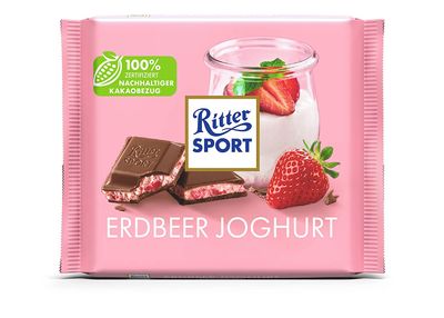 Ritter Sport Chocolate | Ritter Sport Strawberry Yogurt | Ritter Chocolate | German Chocolate Bars | 3,5 Ounce Total