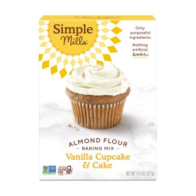 Simple Mills Almond Flour Baking Mix, Vanilla Cupcake &amp; Cake Mix - Gluten Free, Plant Based, Paleo Friendly, 11.5 Ounce (Pack of 1)