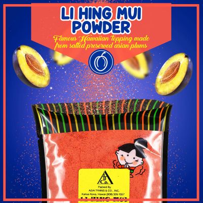 Asia Trans Li Hing Mui Crack Seed Plum Powder | Hawaiian Favorite | Sweet, Sour, &amp; Salty Dried Asian Umeboshi Topping for Desserts and Snacks