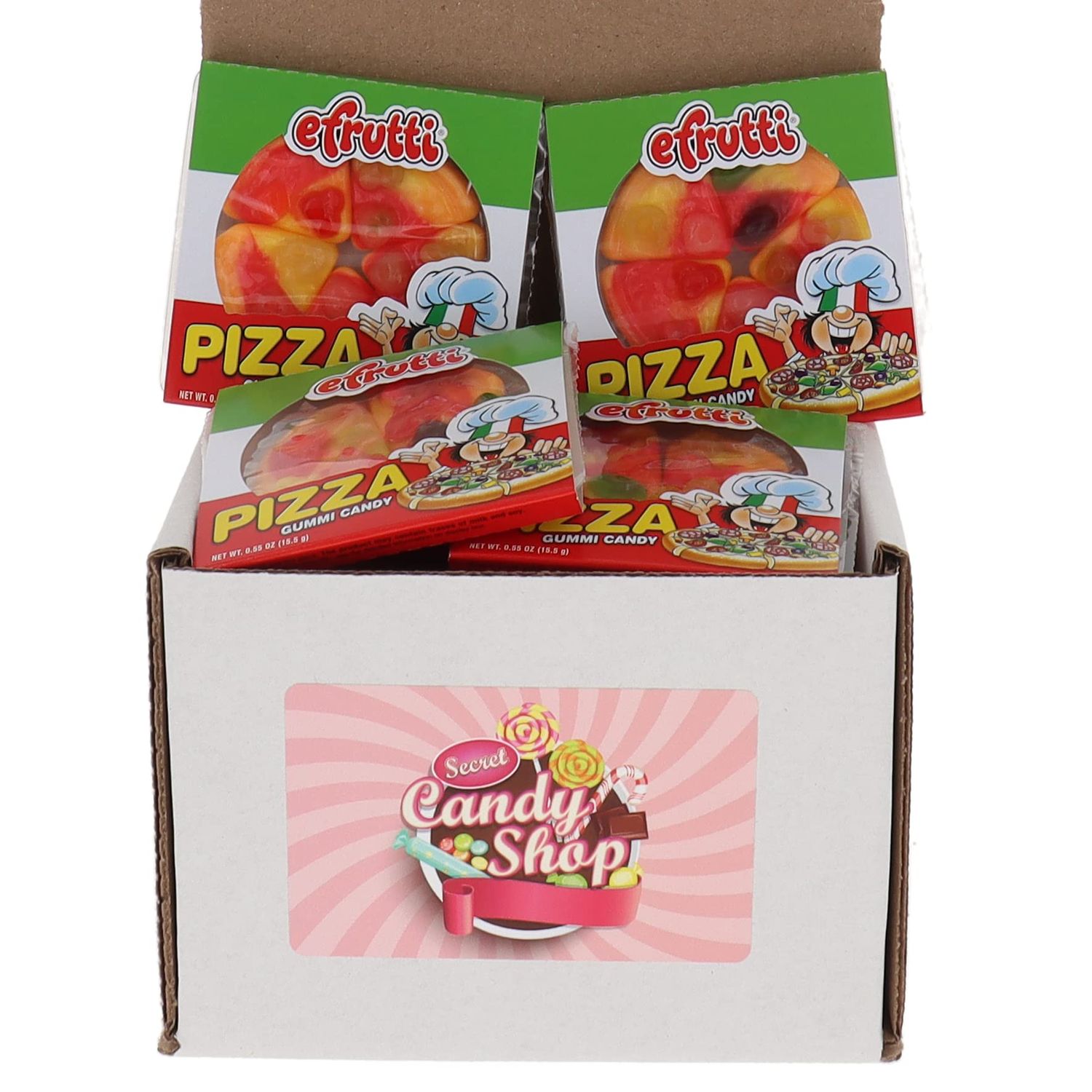 SECRET CANDY SHOP eFrutti Gummi Candy Individually Wrapped Bulk in Box (Pizza, Pack of 20)