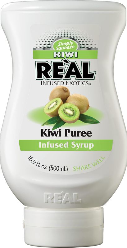 Kiwi Rel Infused Exotics, Kiwi Puree Infused Syrup, 16.9 FL OZ Squeezable Bottle (Pack of 3)