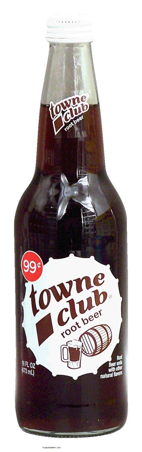 towne club root beer soda with other natural flavors 16 fl oz Glass Bottle (pack of 12)
