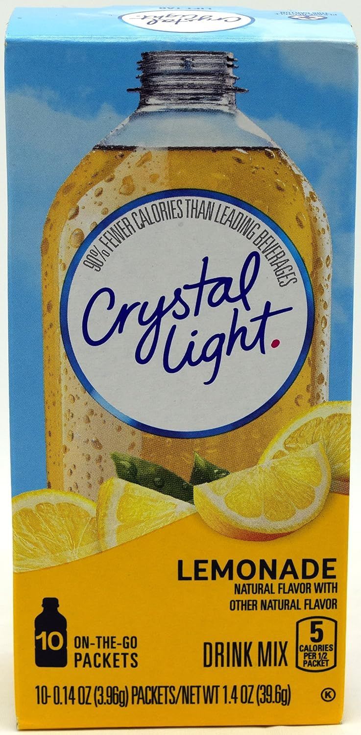 Crystal Light Lemonade Naturally Flavored with other natural flavor Powdered Drink Mix, 120 ct Pack, 4 Boxes of 30 On-the-Go-Packets