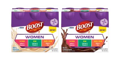 Boost Women Balanced Nutritional Drink Variety Pack - 1 Pack Very Vanilla, 1 Pack Rich Chocolate - 8 FL OZ Bottles (8 CT/Pack) (Pack of 2)
