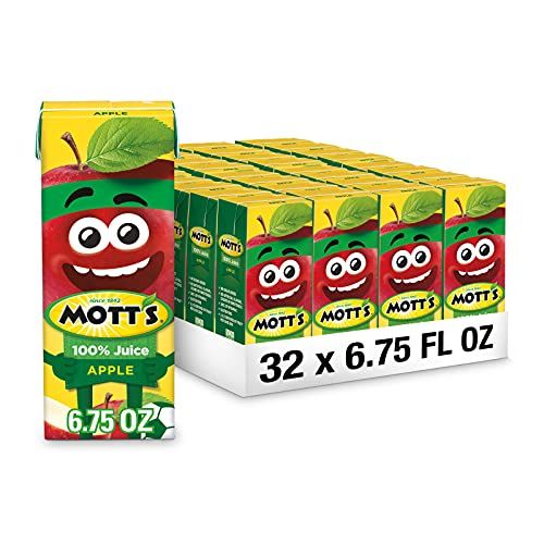 Mott&#39;s 100% Original Apple Juice, 6.75 Fl Oz Boxes, 32 Count (4 Packs Of 8), 2 Servings Of Fruit, 100% Fruit Juice, Gluten-free, Caffeine-free, Kosher, Contains No Artificial Colors Or Sweeteners