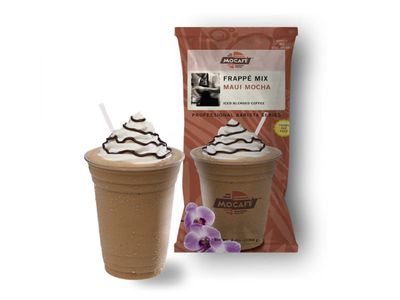 MOCAFE Frappe Maui Mocha Ice Blended Coffee, 3-Pound Bag Instant Frappe Mix, Coffee House Style Blended Drink Used in Coffee Shops