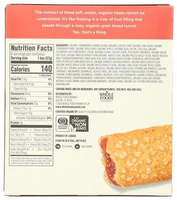 365 by Whole Foods Market, Organic Strawberry Cereal Bar 6 Count, 7.8 Ounce