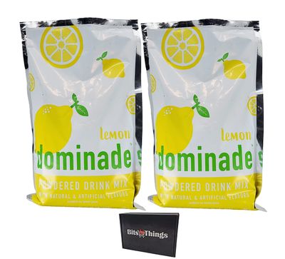 Dominade Powdered Lemon Drink Mix (Lemonade) - 21.6 Oz Pouch - Pack of 2