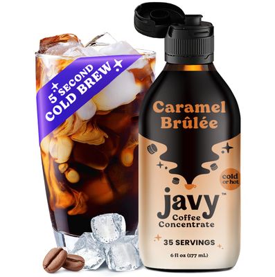 Javy Coffee Concentrate - Cold Brew Coffee, Perfect for Instant Iced Coffee, Cold Brewed Coffee and Hot Coffee, 35 Servings - Caramel Brulee
