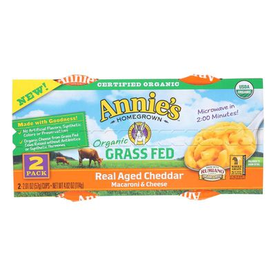 Annies Homegrown Organic Microwave Macaroni and Cheese Cup, 4.02 Ounce - 6 per case.6