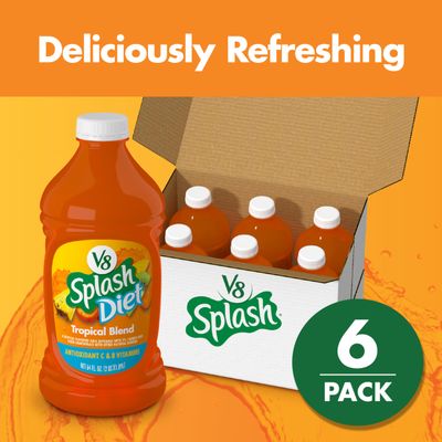 V8 Splash Diet Tropical Blend Diet Juice Drink, 64 Ounce Bottle (Pack of 6)