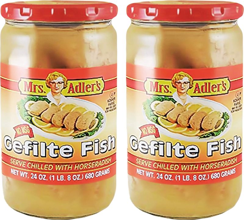 Mrs. Adler&#39;s Regular Gefilte Fish 24oz No Artificial Colors, Flavors, or Preservatives, Kosher for Passover