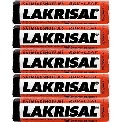 Lakrisal Licorice Candy Rolls - (5-Pack) - Salmiak Salty Liquorice Pastilles Roll