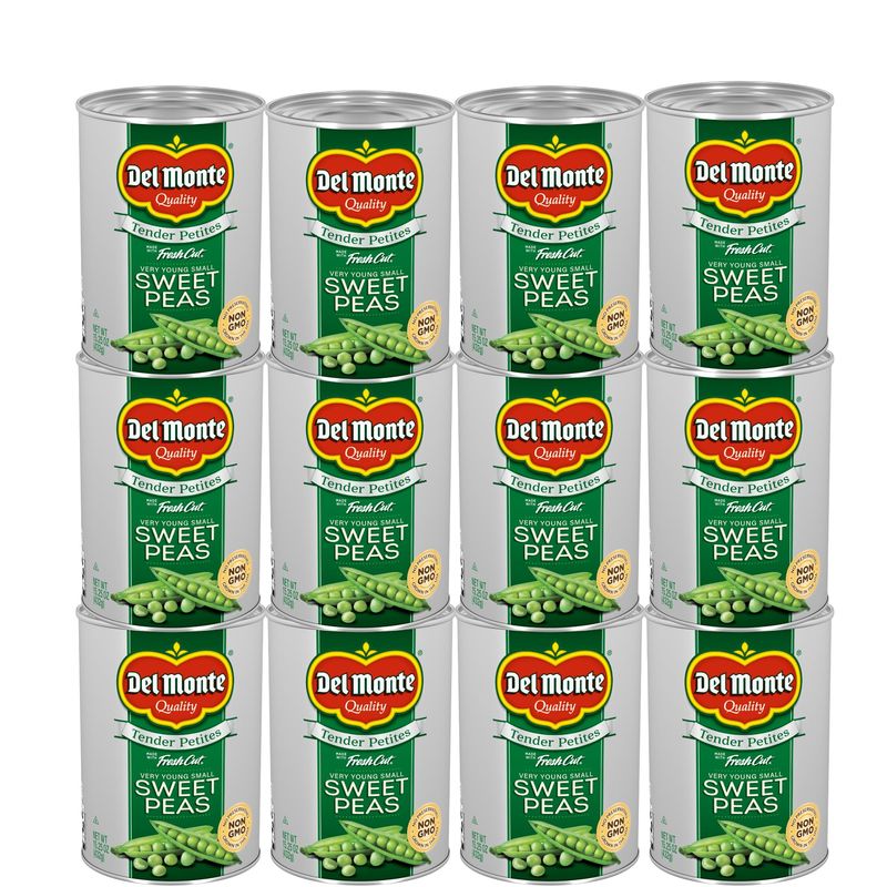 Del Monte Tender Petites Very Young Small Sweet Peas (Pack of 12) 15.25 oz. Can