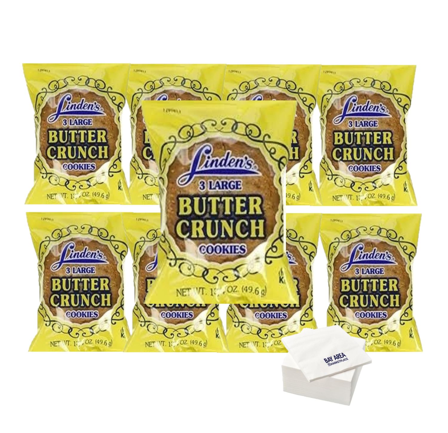 Linden&#39;s Butter Crunch Cookies, 3 Large Cookies, Pack of 8