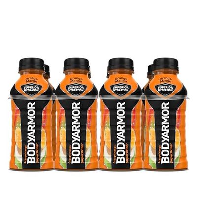 BODYARMOR Sports Drink Sports Beverage, Orange Mango, Coconut Water Hydration, Natural Flavors With Vitamins, Potassium-Packed Electrolytes, Perfect For Athletes, 12 Fl Oz (Pack of 8)