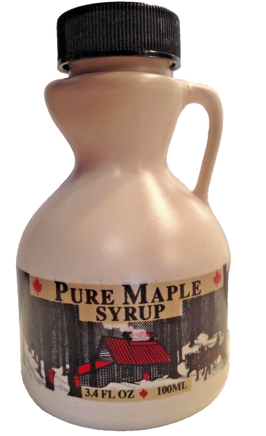 Empty Maple Syrup Jugs - 100ml (3.4 FL OZ Each) - Case of 16 Containers MADE IN THE USA with Food Grade, Approved Material.