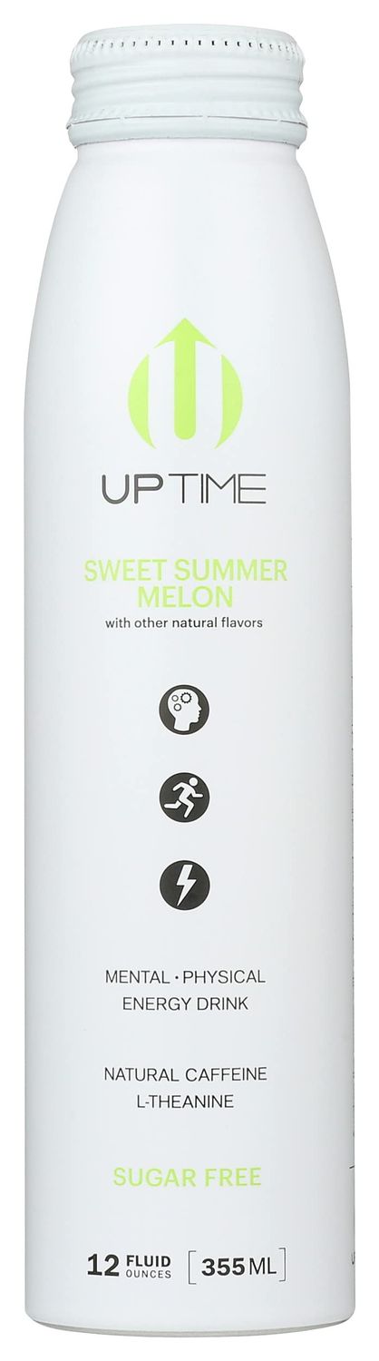 Uptime Sweet Summer Melon Energy Drink, with Other Natural Flavors, Natural Caffeine, Sugar Free, Gluten Free &amp; Non-GMO, 12 Fluid Ounce (Pack of 12)