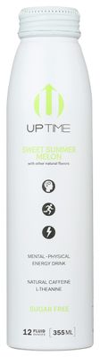 Uptime Sweet Summer Melon Energy Drink, with Other Natural Flavors, Natural Caffeine, Sugar Free, Gluten Free &amp; Non-GMO, 12 Fluid Ounce (Pack of 12)