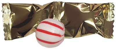 GOLD PEPPERMINT BALLS 100 Count Individually Wrapped in Candy Wrapper - Mint Candy