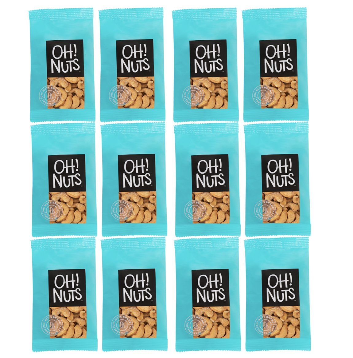 Cashews Roasted Salted Individual Nut Snacks for On-the-Go | 12 Convenient Nut Snacks for School | Bulk Nuts Variety | Individual Packs (1.5 oz Each) by Oh Nuts
