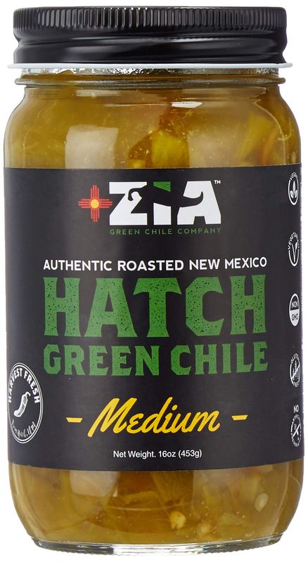 Original New Mexico Hatch Green Chile By Zia Green Chile Company - Delicious Flame-Roasted, Peeled &amp; Diced Southwestern Certified Green Peppers For Salsas, Stews &amp; More, Vegan &amp; Gluten-Free - 16oz
