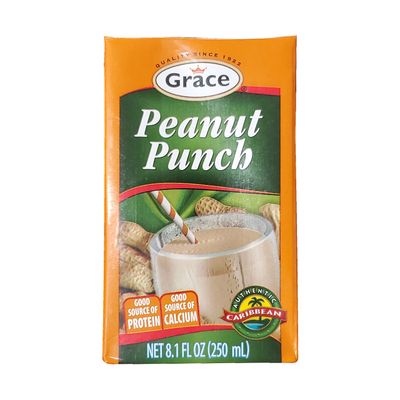 Grace Jamaican Peanut Punch Drink 240ml - 6 Pack - Authentic Jamaican Food Drink - Caribbean Peanut Punch Jamaica Drink