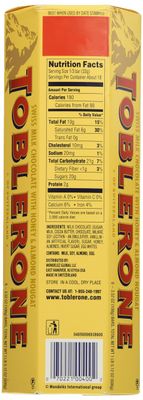 Toblerone Swiss milk chocolate with honey and Almond Nougat - 2 packs of 6 bars