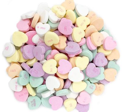 Candy Shop Conversation Hearts, Assorted Pastel Colors, Sweet Fruity Flavors - 1 lb Bag