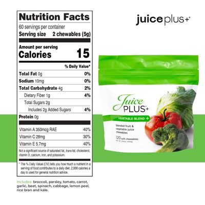 Juice Plus Chewables JuicePlus Fruit Vegetable Berry Blend Soft Chews with 30 PlantBased Ingredients For Kids Adults GlutenFree NonGMO No HFCS Prepacked 3 pouches 60 servings of Fruit Veg Berry