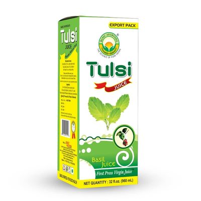 BASIC AYURVEDA Holy Basil (Tulsi) Juice | Extracted from Organic Tulsi Leaves | Herbal Juice for Skin Health | No Sugar Added | Support Healthy Digestion & Immunity | 32.46 Fl Oz/960ml
