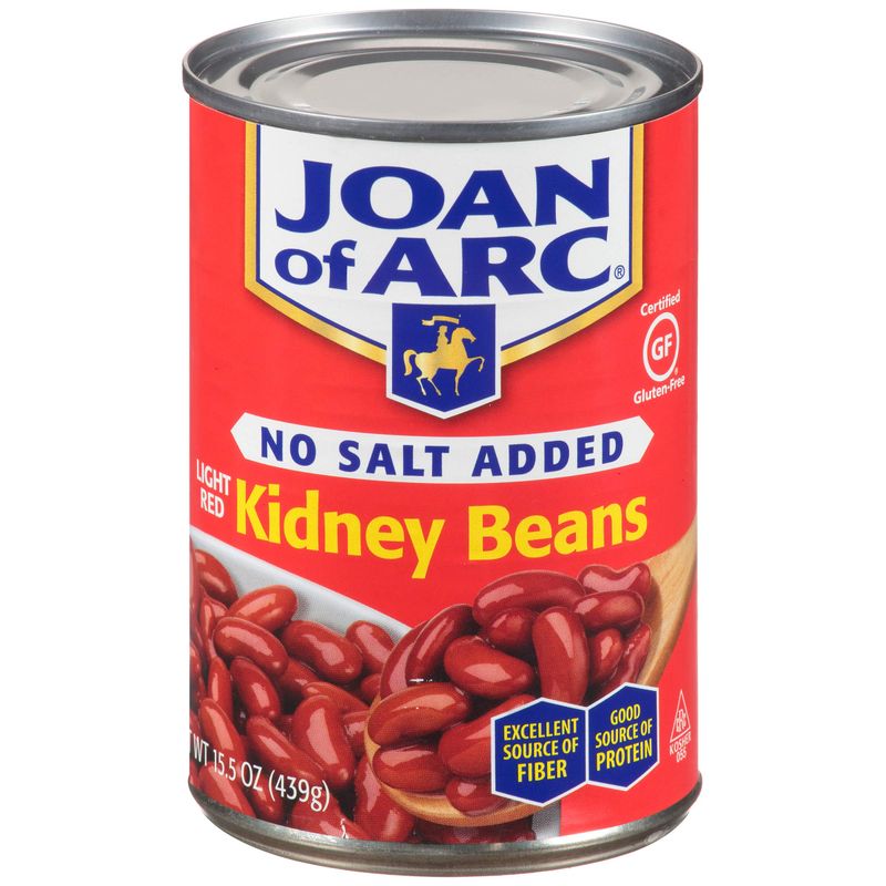 Joan of Arc Beans, No Salt Added, Light Red Kidney Beans, 15.5 Ounce