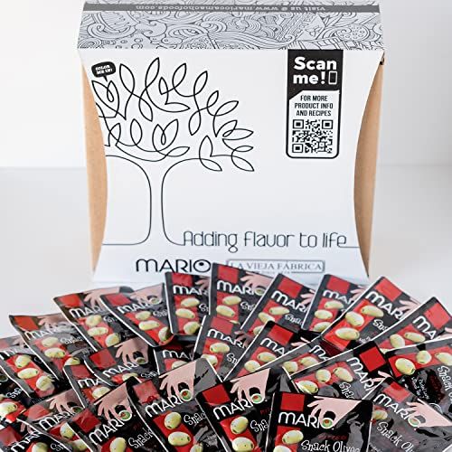 Mario 20g Pitted Snack Olives Gift Box - Savory Pepper - 25 Pouches