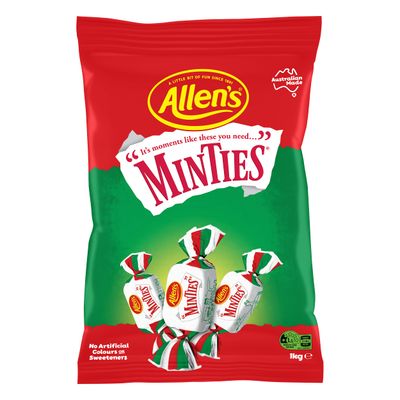 Allen&#39;s Minties Large Bag 1kg. - Australian