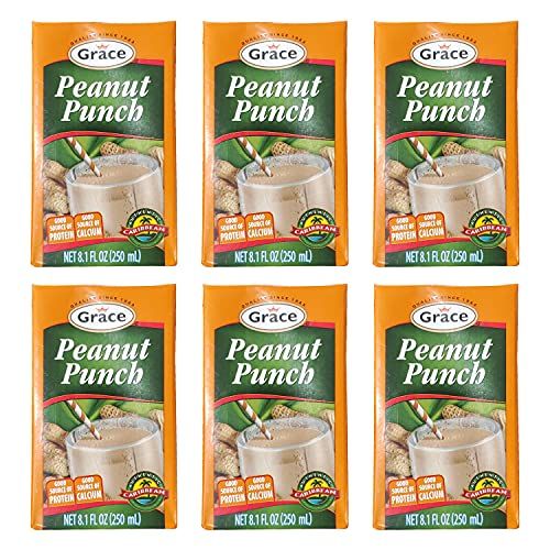 Grace Jamaican Peanut Punch Drink 240ml - 6 Pack - Authentic Jamaican Food Drink - Caribbean Peanut Punch Jamaica Drink