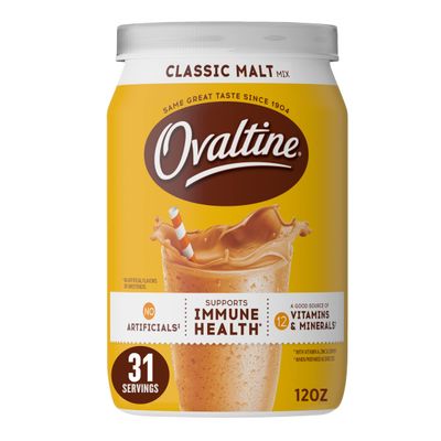 Ovaltine Classic Malt Beverage, 12-Ounce Canisters (Pack of 6)