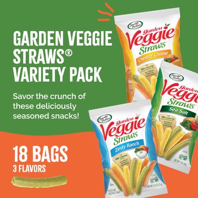 Sensible Portions Garden Veggie Snacks - Veggie Straws Variety Pack, 18ct Polybag (Pack of 1)