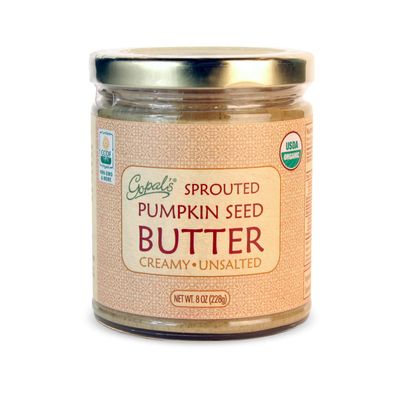 Gopals Sprouted Organic Raw Pumpkin Seed Butter, 100% Gluten-Free (Unsalted) 8 Ounces | Keto, Paleo and Whole 30-Friendly
