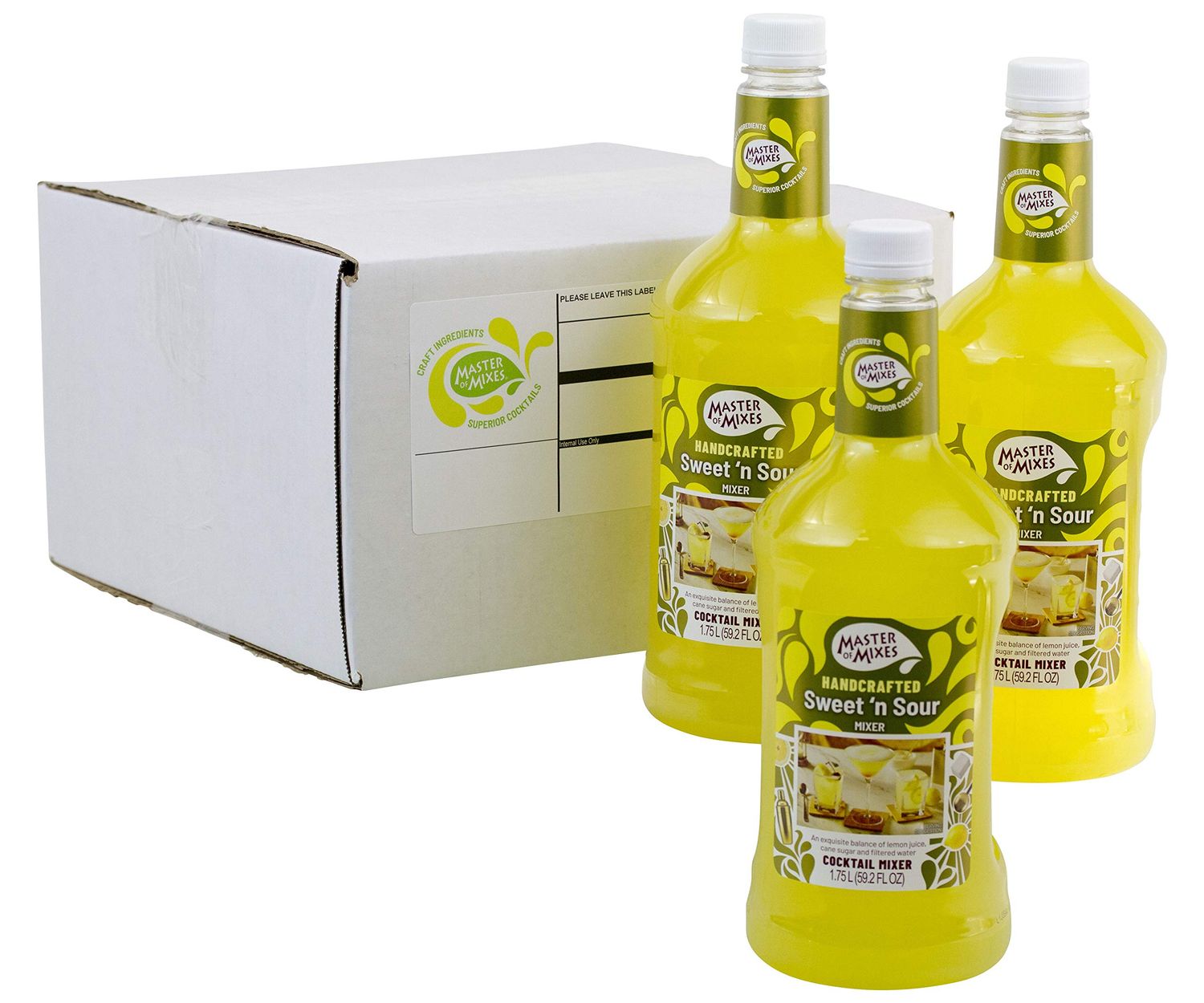Master of Mixes Sweet N&#39; Sour Drink Mix, Ready To Use, 1.75 Liter Bottle (59.2 Fl Oz), Pack of 3