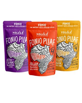 Yoll Fonio Grain Pilaf Mix Ancient African Supergrain Gluten-Free, Non GMO Vegan Protein, Fiber. Paleo-Friendly Superfood Rice Alternative, Variety Pack of 3 Yassa, Jollof, and Greens, 7 oz ea
