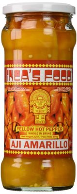 Inca&#39;s Food, Aji Amarillo Enteros en Salmuera, Yellow Hot Pepper Whole in Brine, 20 Ounce