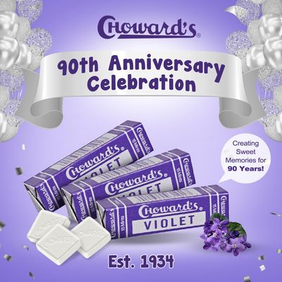 Choward's Violet Mints Candy (Pack of 24)
