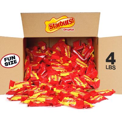 STARBURST Original Fun Size Individually Wrapped Chewy Party Favor Candy Bulk Box, 4 Pound Box