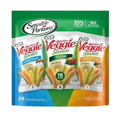 Sensible Portions Garden Veggie Snacks - Veggie Straws Variety Pack, 18ct Polybag (Pack of 1)