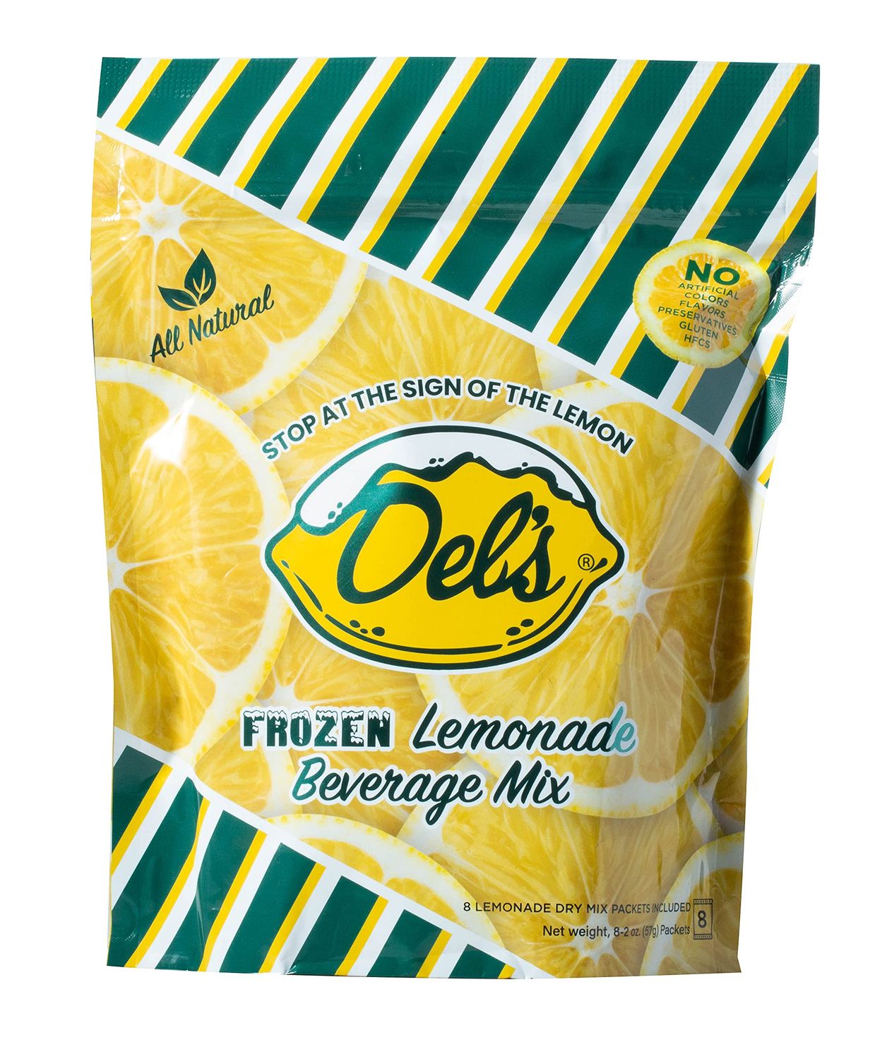 Del&#39;s Lemonade All Natural Frozen Lemonade 8 Packet Pouch