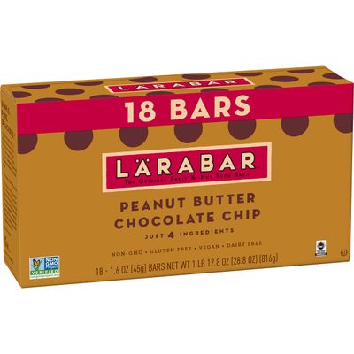 Larabar Peanut Butter Chocolate Chip, Gluten Free Fruit &amp; Nut Bar, 18 Ct