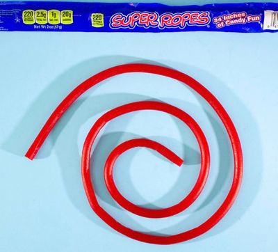 Super Ropes 34 Individually Wrapped Rope, 2oz (15 Pack), Red Licorice Candy Rope